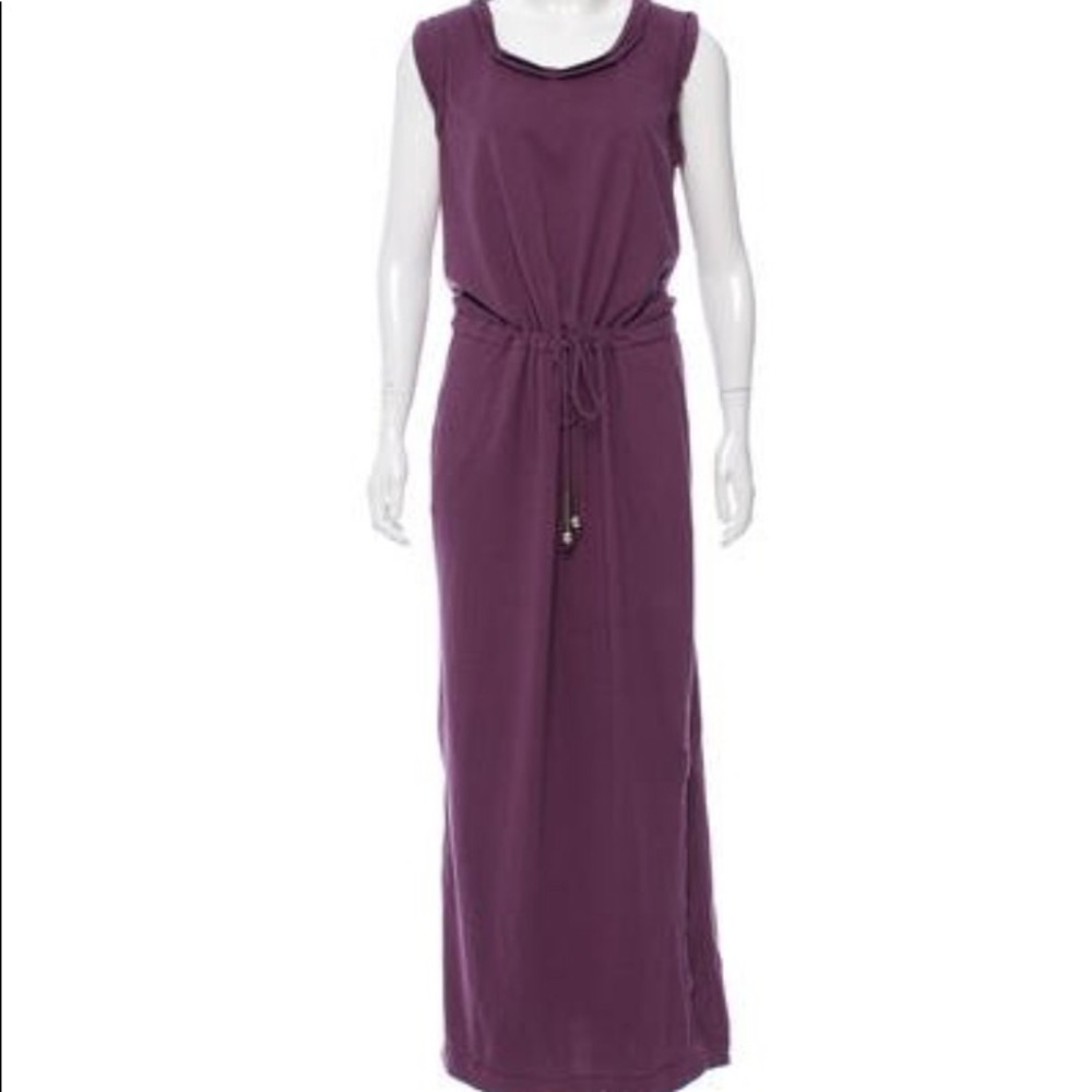 DVF Diane Von Furstennerg Plum MAXI DRESS pockets!